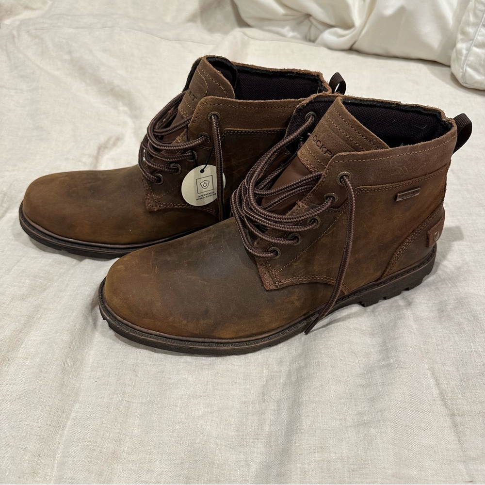 Rockport Mens Rugged Bucks Waterproof Chukka Boots Brown Leather Size 8.5 - Picture 6 of 6